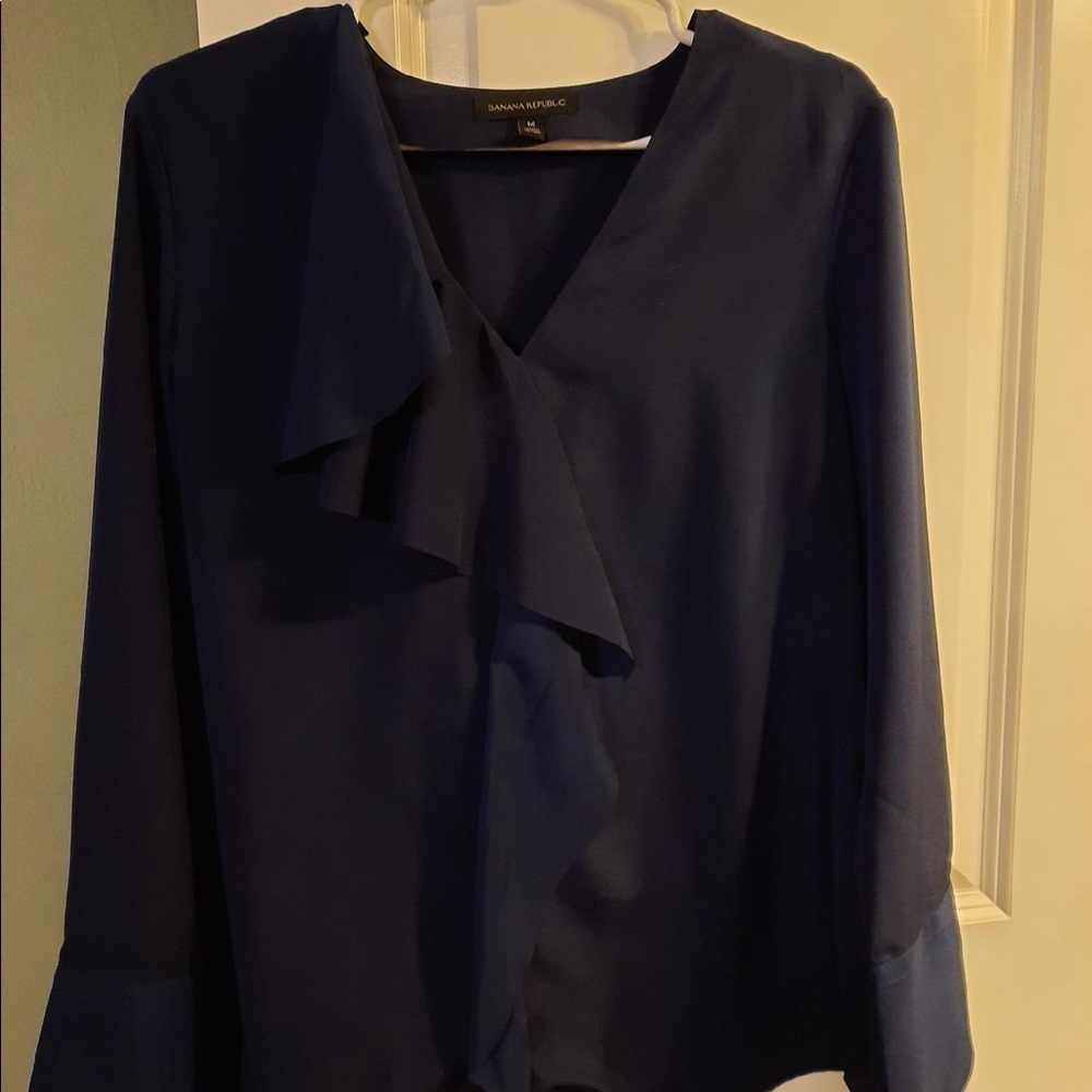 Navy blue banana republic blouse